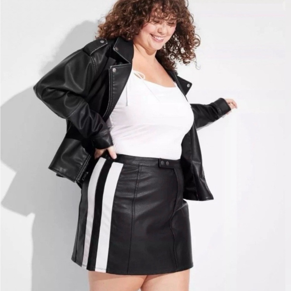 Wild Fable Black Faux Leather Skirt